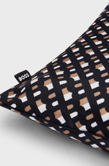 MONOGRAM-PRINT CUSHION COVER IN SILK