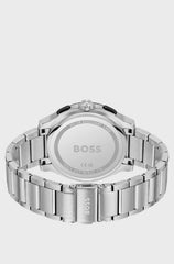 STAINLESS-STEEL CHRONOGRAPH WATCH WITH MATTE-BLUE DIAL