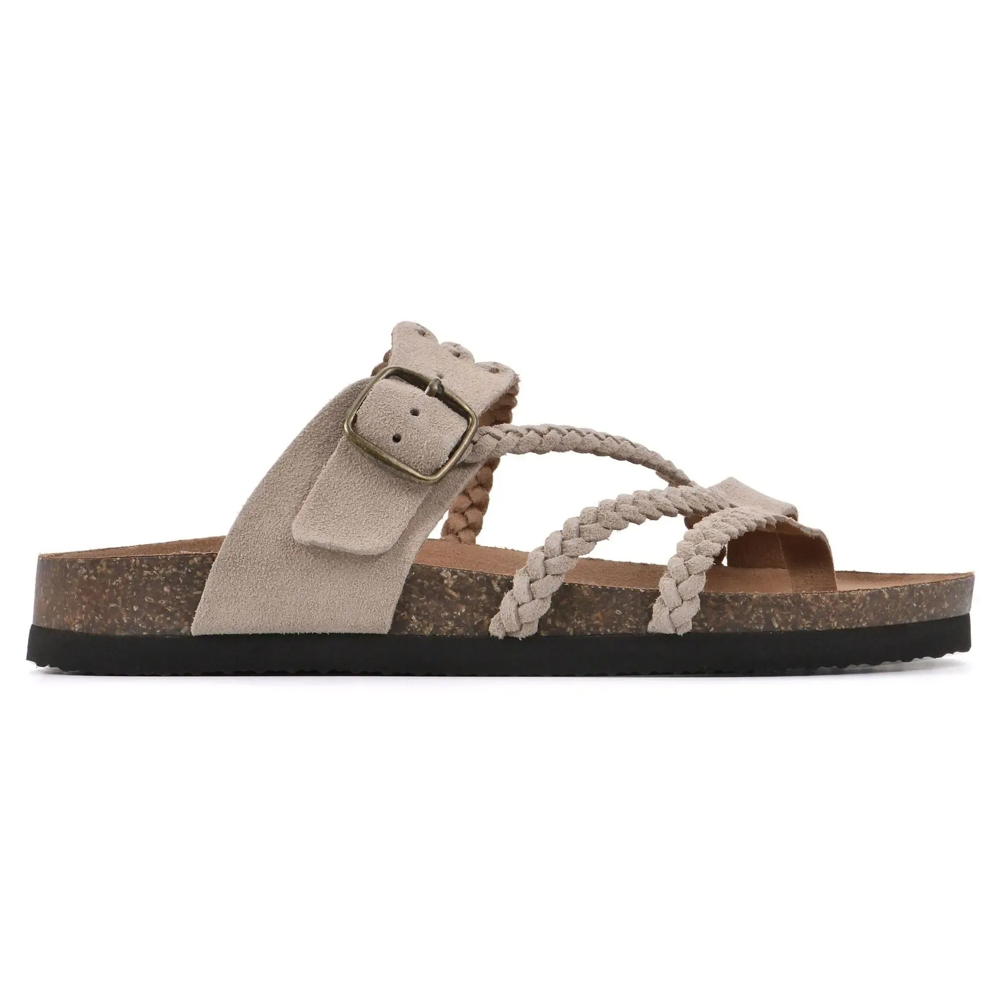 Women’s Braided Cork Sandals – Comfortable Wide Fit Summer Shoes