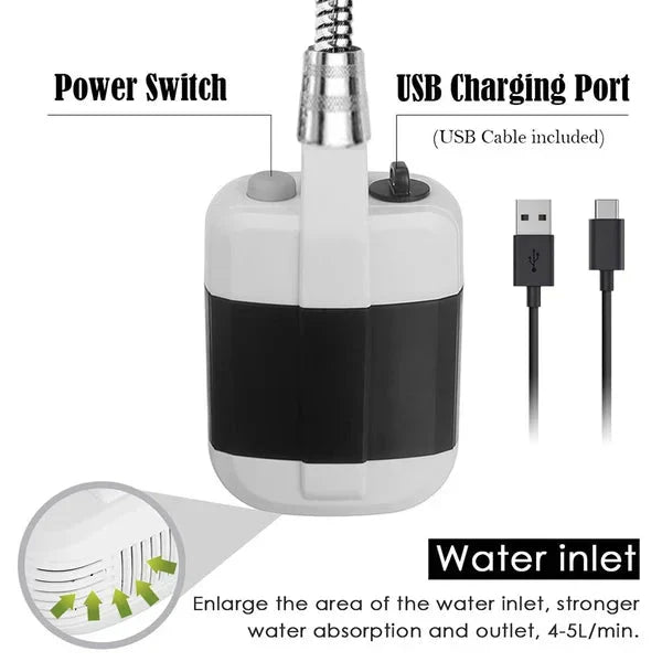 ✨Hot Sale 50% OFF ✨ Portable Outdoor Electric Shower Set - Handheld Camp Shower for Travel, Hiking & Gardening