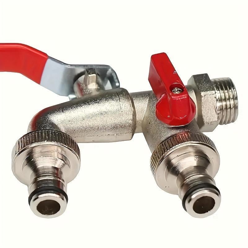 🔥Last Day 50% OFF🔥Universal Stainless Steel Double Outlet Garden Water Faucet