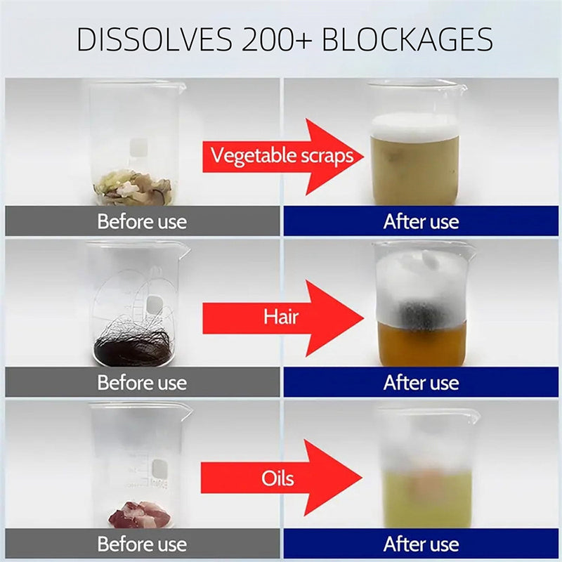 🔥Last day of the limited-time 50% off sale!🔥 Powerful Pipe Dredging Agent for Kitchen and Toilet Pipelines - Dissolves 200+ Blockages and Kills of Bacteria