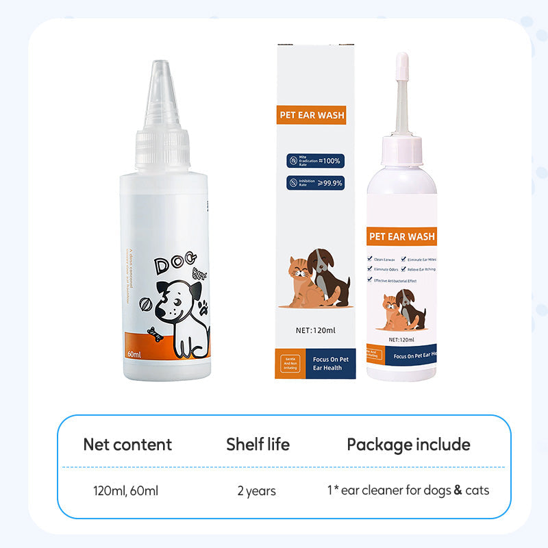 🐾 BUY 1 GET 1 FREE! ✨ Pet Ear Cleaner - Gentle Formula with Soothing Aloe for Dogs & Cats, Prevents Infections & Odor 🌿👂